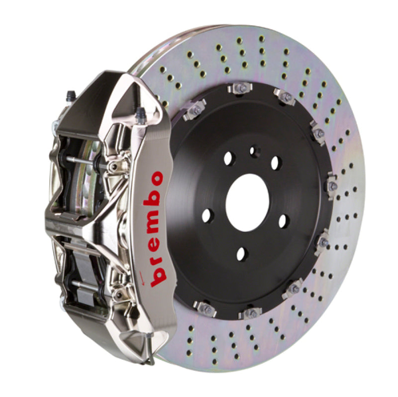 Brembo 11-18 Cayenne Front GTR BBK 6 Piston Billet 405x34 2pc Rotor Drilled- Nickel 1N1.9523AR