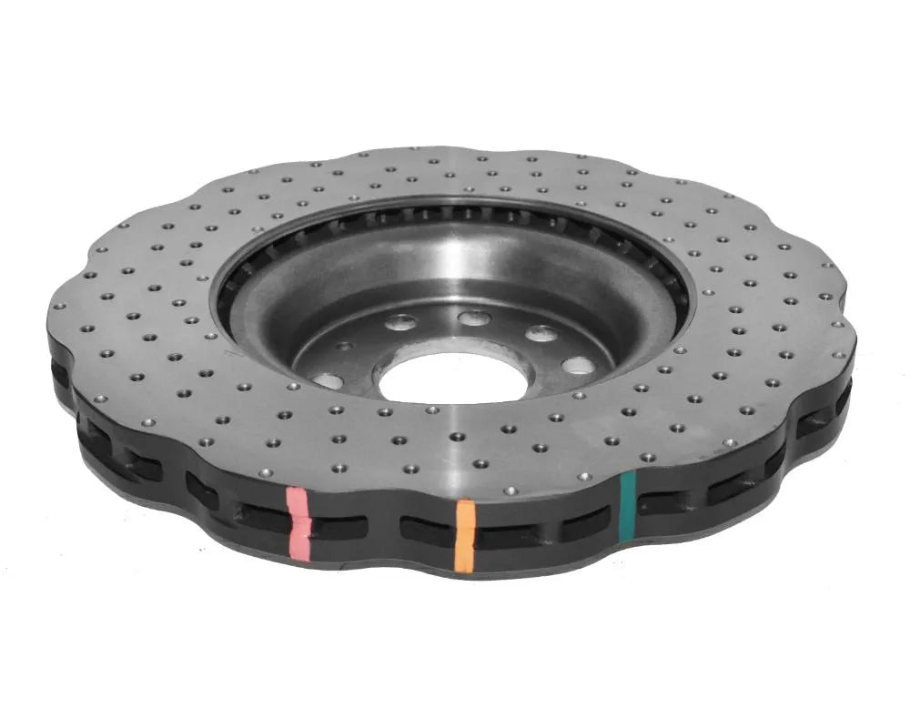 DBA 4000 Series Cross Drilled Rotor w/ Silver Hat - Front Volkswagen Golf R 2015-2020