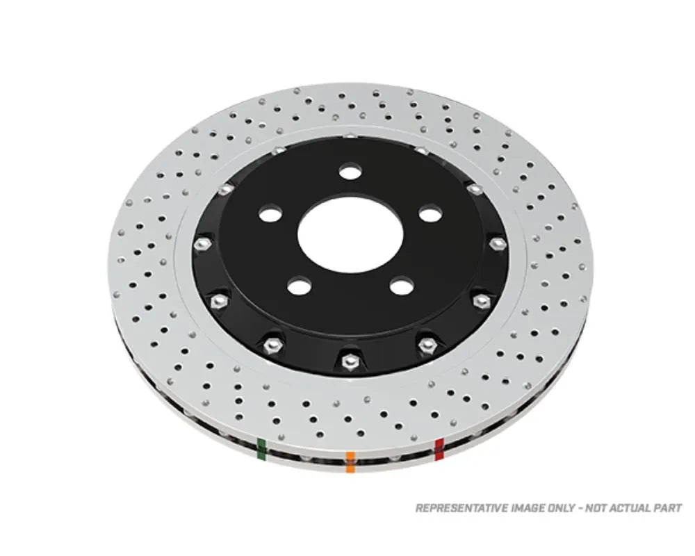 DBA 5000 Series Drilled Rotor w/ Silver Hat - Front Nissan GT-R Nismo 2015-2021