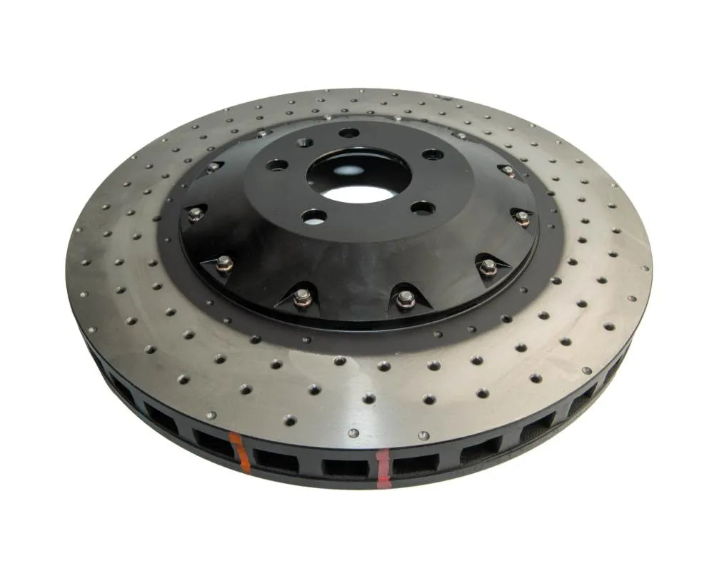 DBA 5000 Series Cross Drilled Rotor w/ Black Hat - Front Audi S6 2007-2011