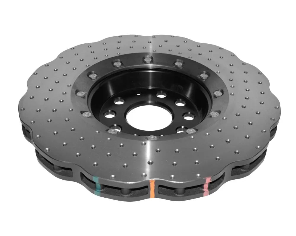 DBA 5000 Series 2-Piece Cross Drilled Wavey Rotor w/ Black Hat - Front Volkswagen CC 2009-2011