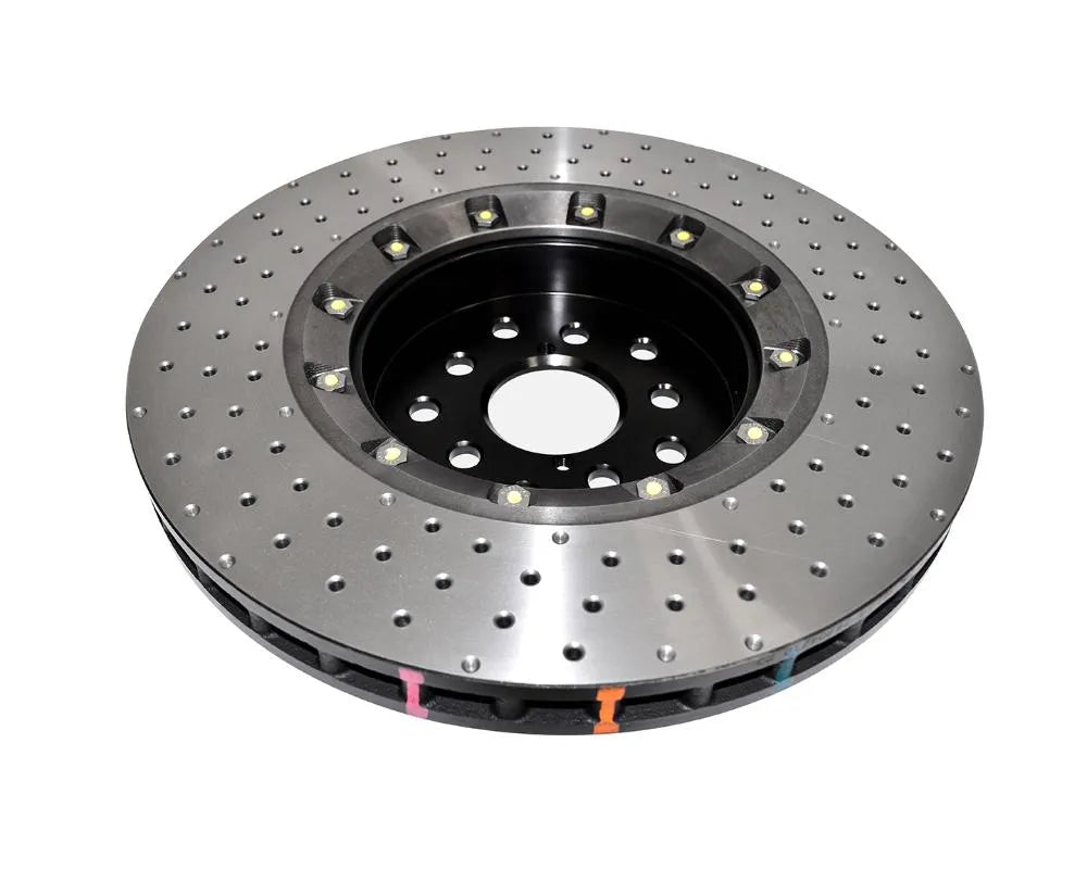 DBA 5000 Series 2-Piece Drilled Rotor w/ Black Hat - Front Subaru WRX STI 2018-2021