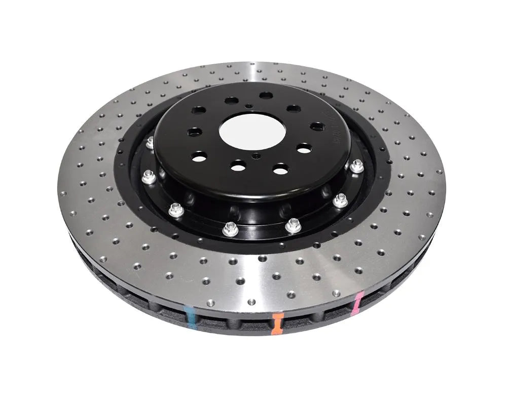 DBA 5000 Series 2-Piece Drilled Rotor w/ Black Hat - Front Subaru WRX STI 2018-2021