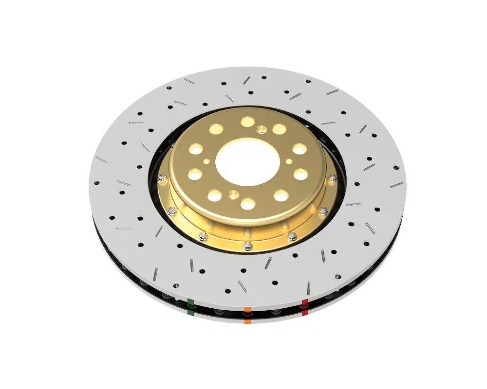 DBA 5000 Series Drilled & Slotted Rotor w/ Gold Hat - Front Audi A4 Quattro 2005-2009