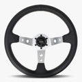 The Daytona | Black Leather | Silver Spoke | Black Stitch