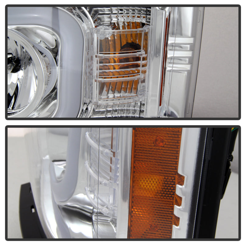Spyder Chevy Silverado 1500 14-16 Projector Headlights Light Bar DRL Chrm PRO-YD-CS14-LBDRL-C 5079480