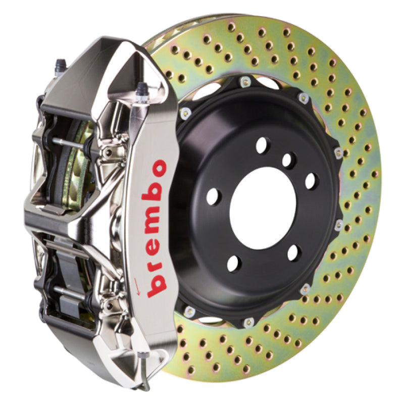 Brembo 10-15 Camaro V6 Front GTR BBK 6 Piston Billet380x32 2pc Rotor Drilled- Nickel Plated 1M1.9029AR