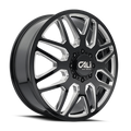 Cali Off-Road 9115D Invader Dually 22x8.25 / 8x165.1 BP / 115mm OS / 121.3mm Hub Gls Blk Mill Wheel 9115D-22881BMF115