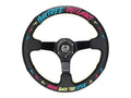 NRG Reinforced Steering Wheel - Oak Tree Outlaws 3in Deep/5mm Blk Spk 350mm Wheel - Black Perforated Leather