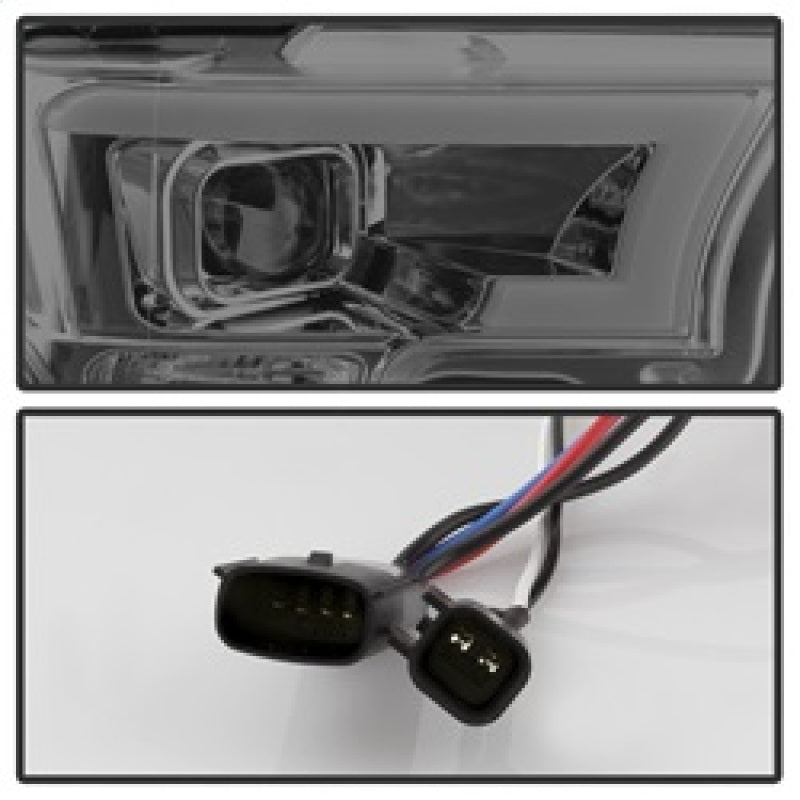 Spyder Ford F150 2015-2017 Projector Headlights - Light Bar DRL LED - Smoke PRO-YD-FF15015-LBDRL-SM 5083678