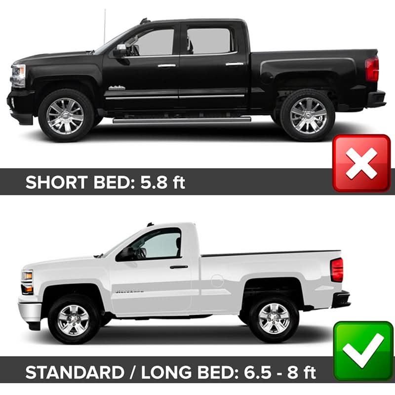 2014-2018 Chevy Silverado 1500 6.5Ft 8Ft Long Bed Fender Flares 4PC