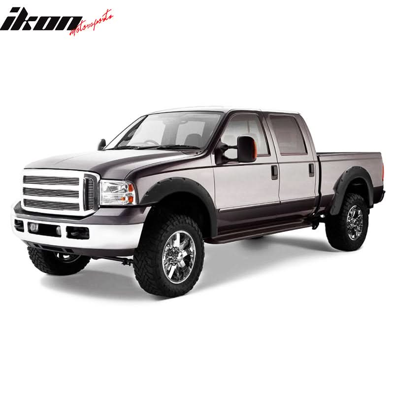 1999-2007 Ford F250 350 Super Duty Black Fender Flares Set PP 4PCS