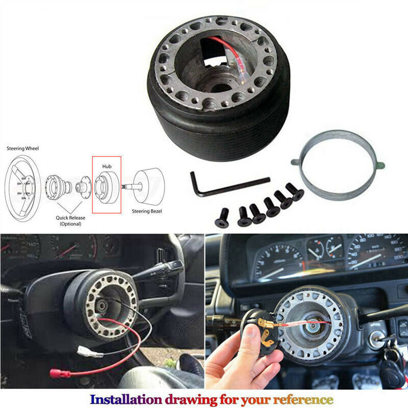 Leather 350mm Steering Wheel Hub Adapter Kit For Toyota Pickup, Corolla, 4Runner, MR2, Camry