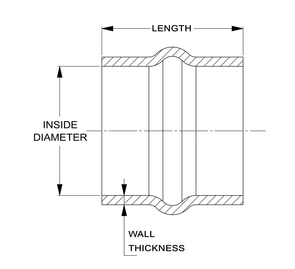 HPS Performance Products HPS 8-1/2" ID, 6" Length, Silicone Straight Hump Coupler Hose Hot Side, Ultra High Temp 6-ply Aramid Reinforced, Max. Temperature: 500F, 216mm ID