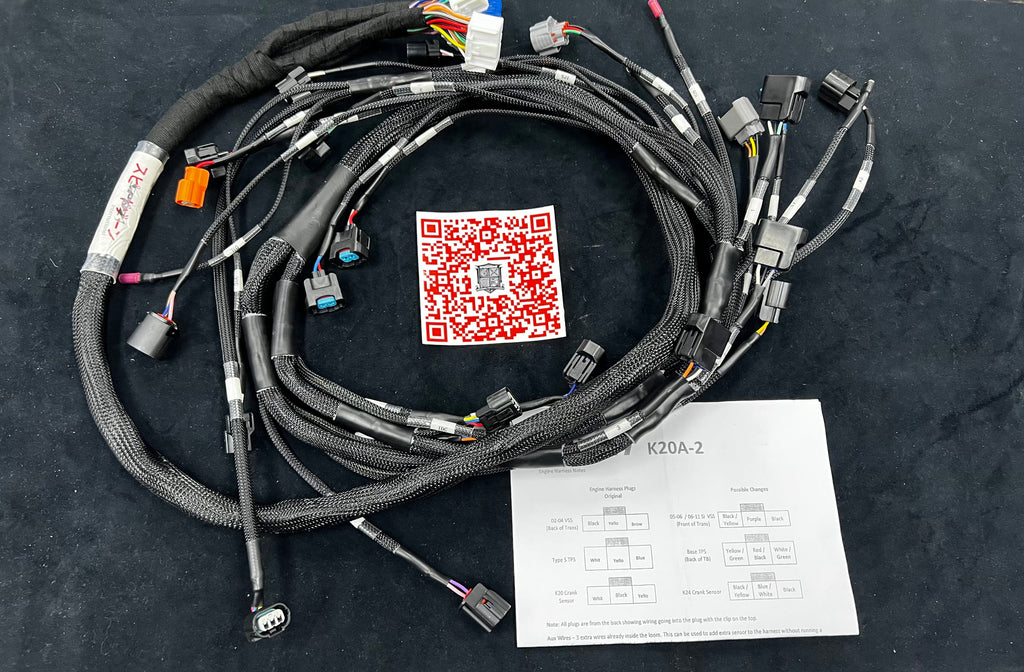 SPDZ1 OBD2 Budget Tucked K-Series Harness V2 K20 K24 Civic Integra DC2 EG EK (With Power Cord)