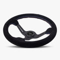 The Le Mans | Black Alcantara Suede | Black Spoke | Bavarian Stitch
