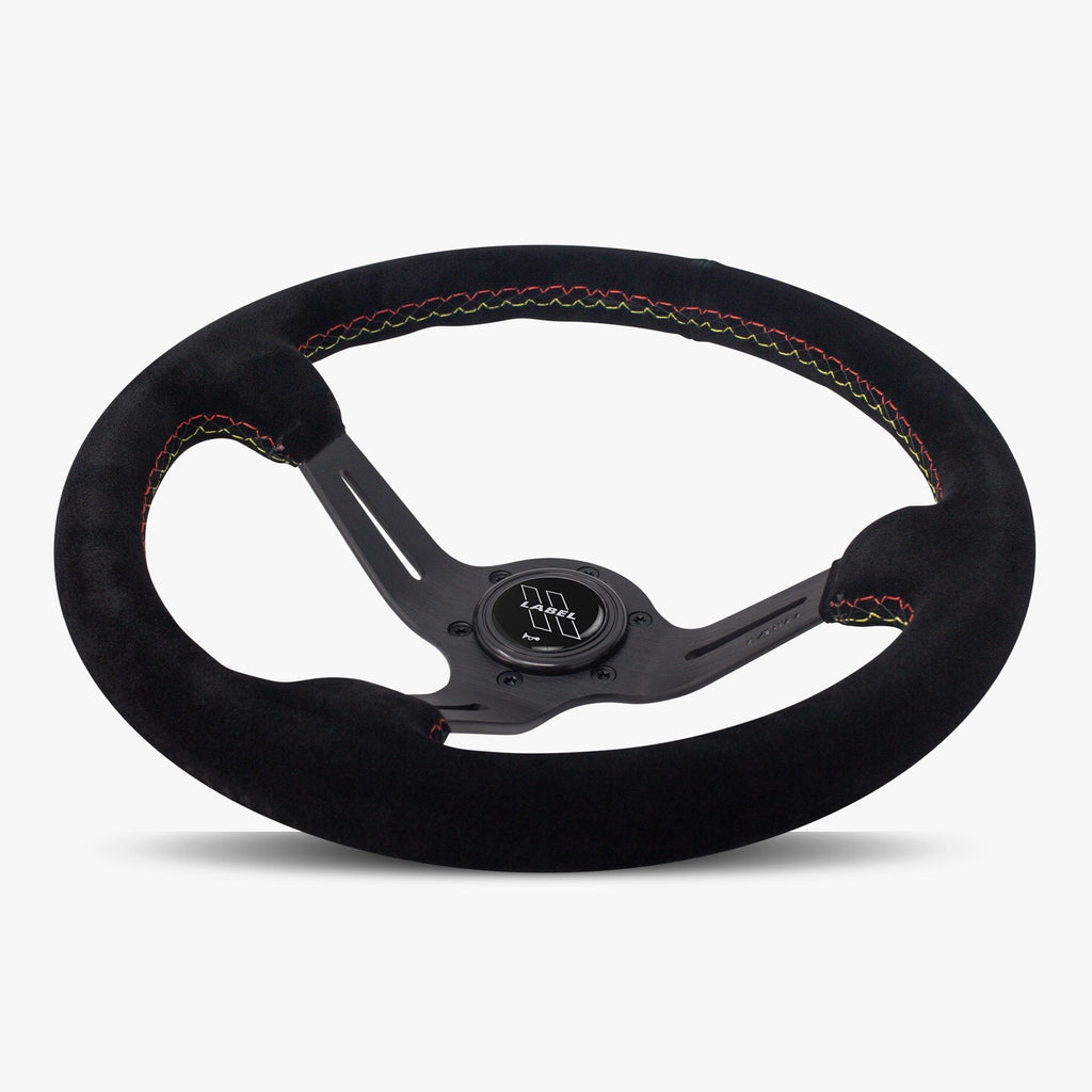 The Le Mans | Black Alcantara Suede | Black Spoke | Euro Stitch
