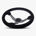 The Le Mans | Black Alcantara Suede | Graphite Spoke | Bavarian Stitch