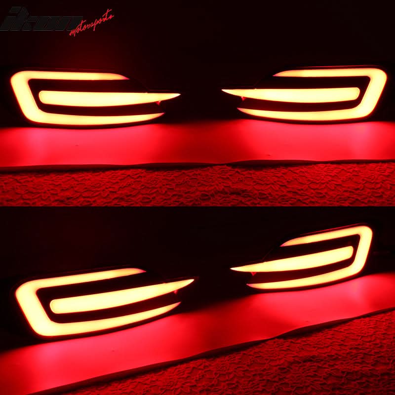 2016-2018 Honda Civic 10th 4Dr Red LED Light Rear Bumper Lamp