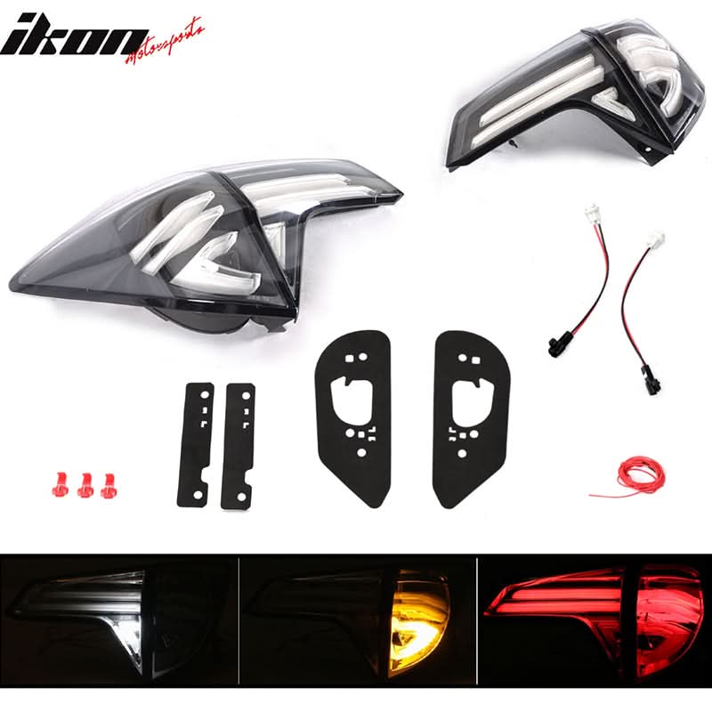 Fits 16-18 HRV Rear Full LED Light Bar Tail Lights W/ Switchback Clear