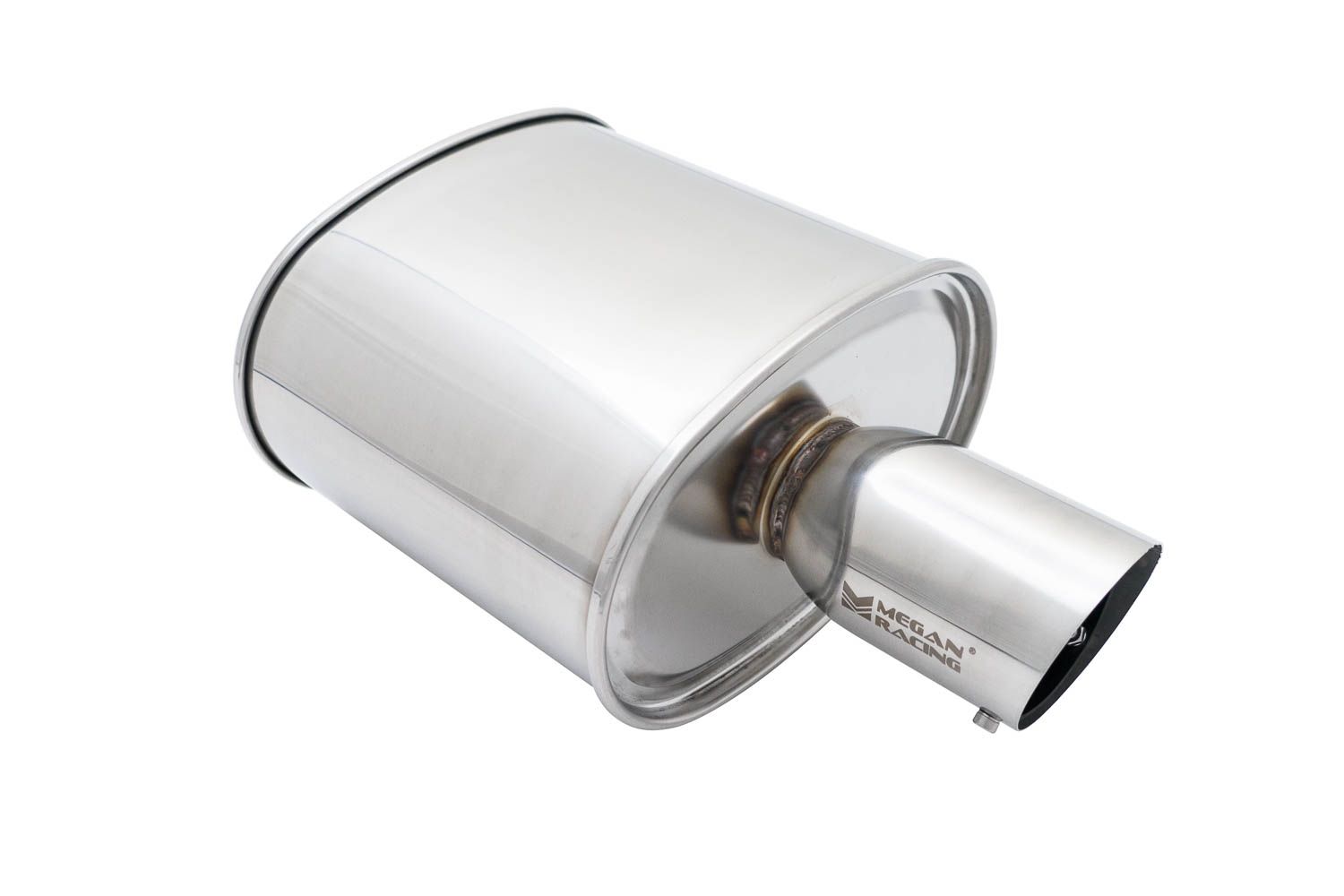 Megan Racing Universal Exhaust M-OE Muffler - Matte Black Finish with Silver Chrome Tip MR-MU-MOE-B