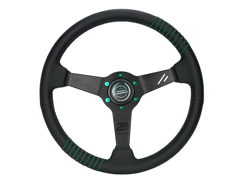NRG Steering Wheel - 20 Year Anniversary Black Reinforced Spoke, 1.5" Dish, 350 MM