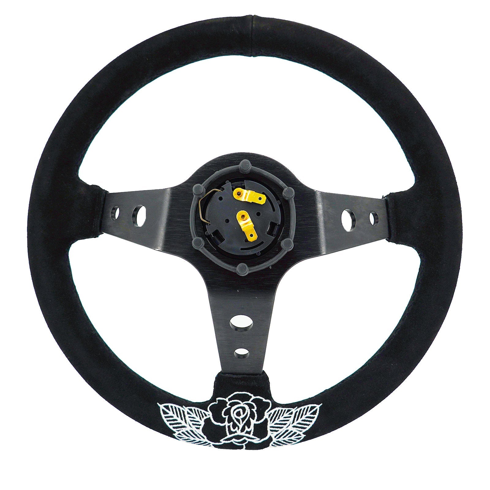 BW Rose 350mm Racing Steering Wheel + Hub Adapter Boss Kit for Civic, Del Sol, Integra