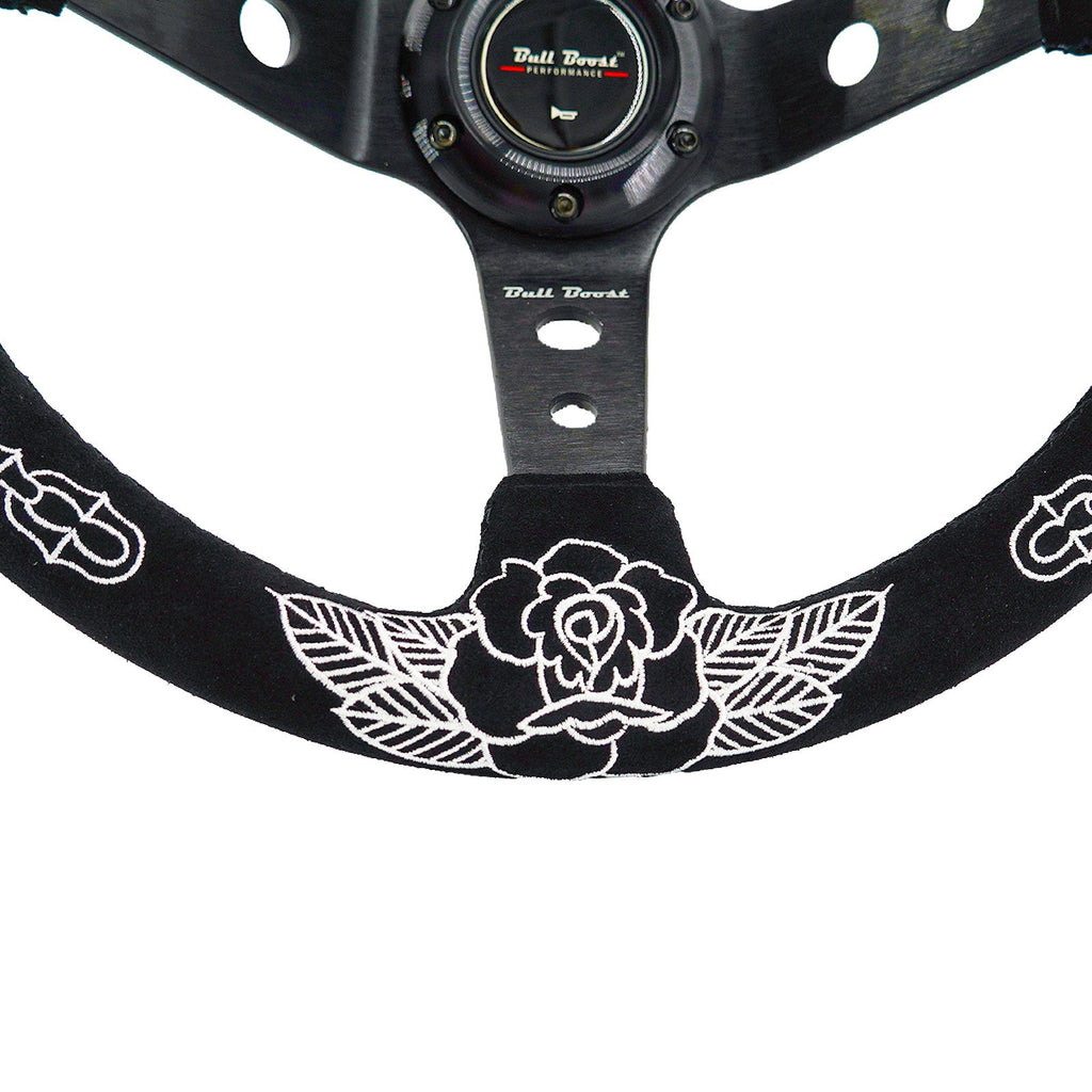 BW Rose Deep Dish Steering Wheel + Short Hub Adapter Kit For Honda Acura