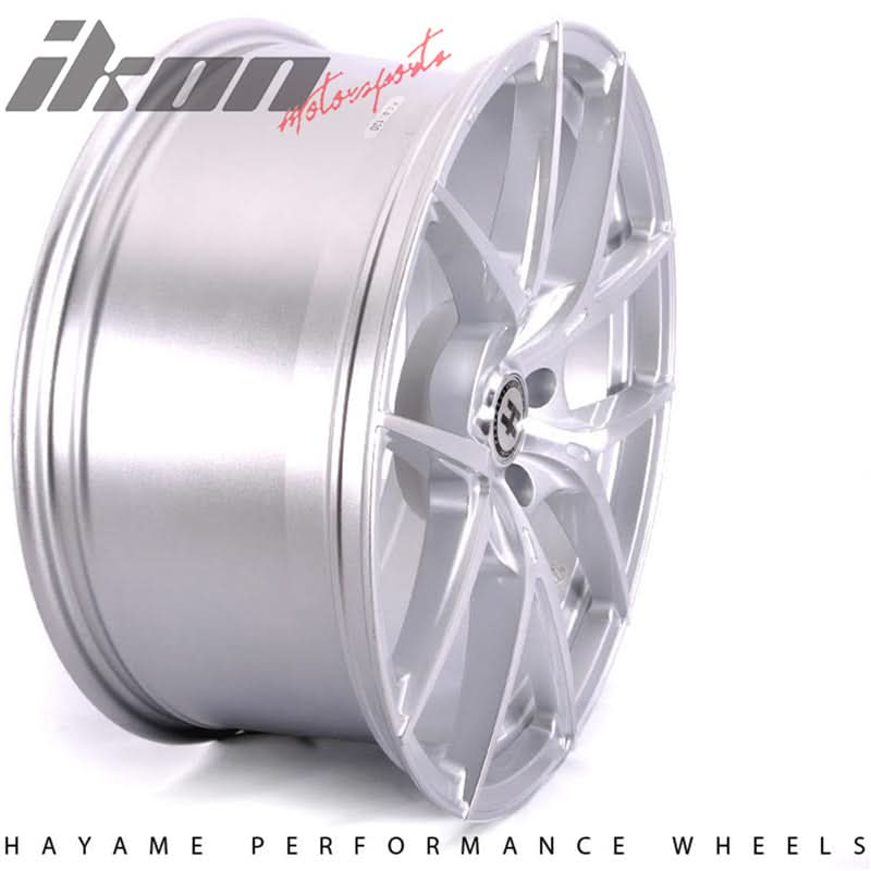 19x9.5 Hayame Wheel Machine Face Silver Lip 5 x 120 Staggered x4
