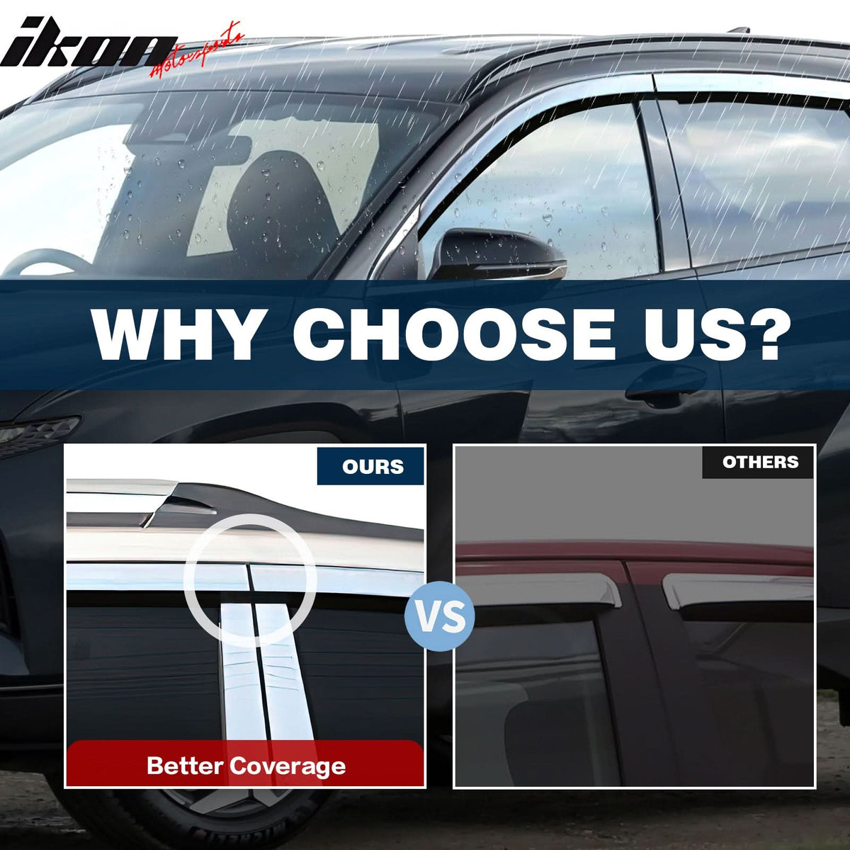 2007-2011 Toyota Camry Window Visor ABS Dark Smoke Sun Rain Guard 4PC