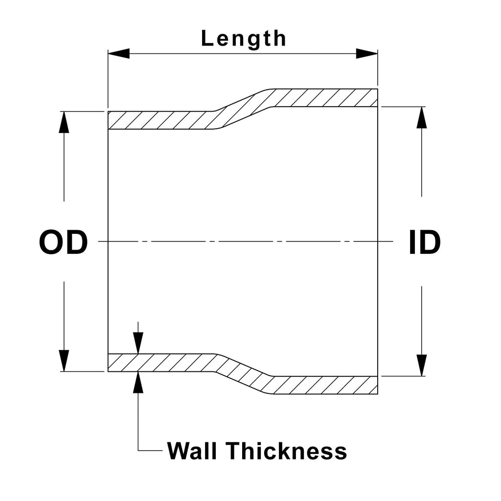 HPS Performance Products HPS 3" OD to 3" ID, 6061 Aluminum Slip Fit Transition Reducer Tube Joiner, 4" Long