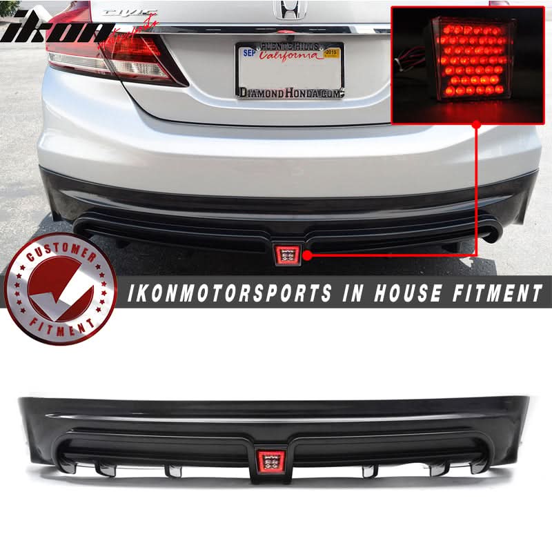 2013-2015 Honda Civic RR Rear Bumper Lip ABS LED 3rd Brake Lamp Light