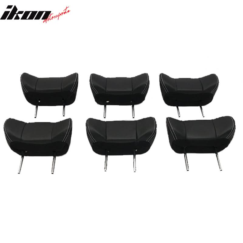 2011-2000 Toyota Sienna Black Front Middle Rear Headrest Faux Leather