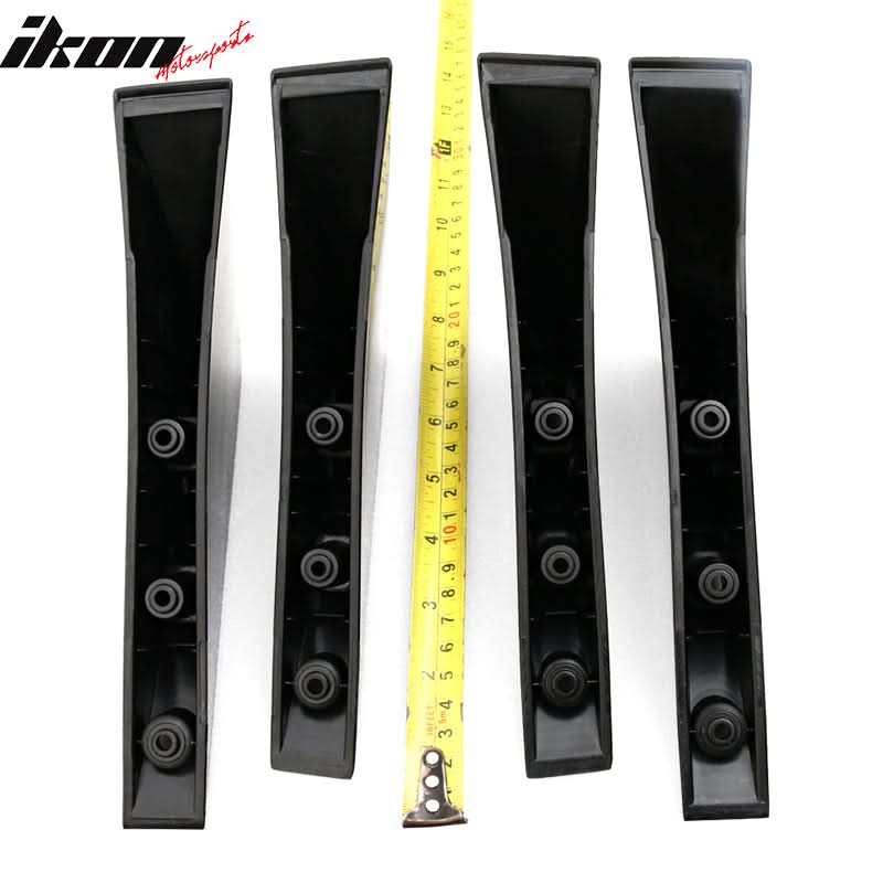 Universal Unpainted Rear Bumper Lip Diffuser Shark Fins ABS 4PC