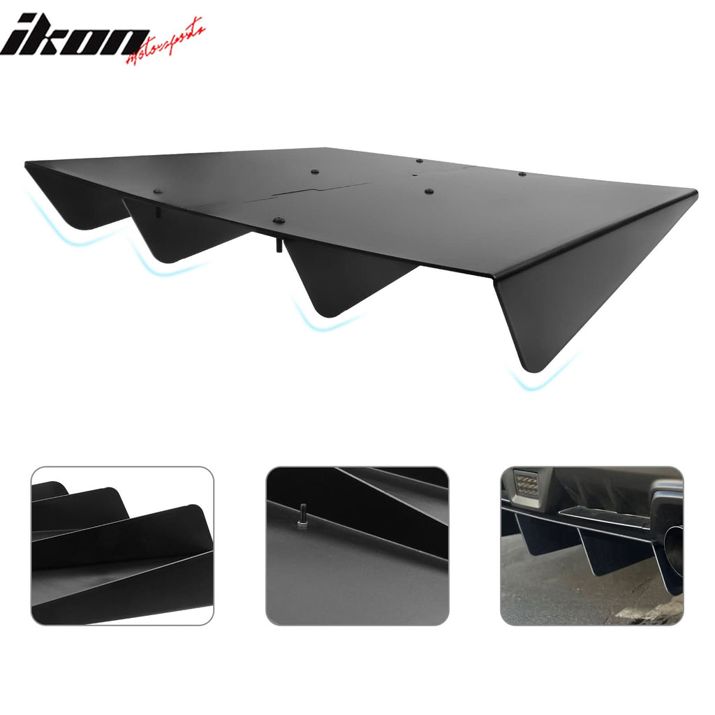 Universal Unpainted 22x20" Rear Bumper Lip Diffuser Assembly Cover ABS