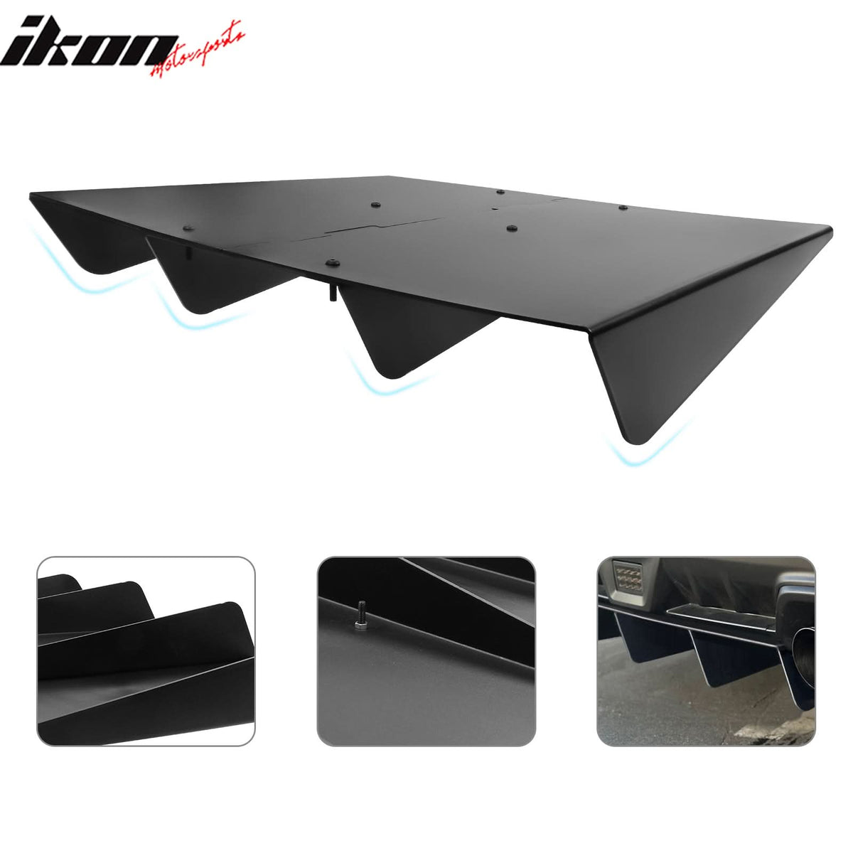 Universal Unpainted 22x20" Rear Bumper Lip Diffuser Assembly Cover ABS