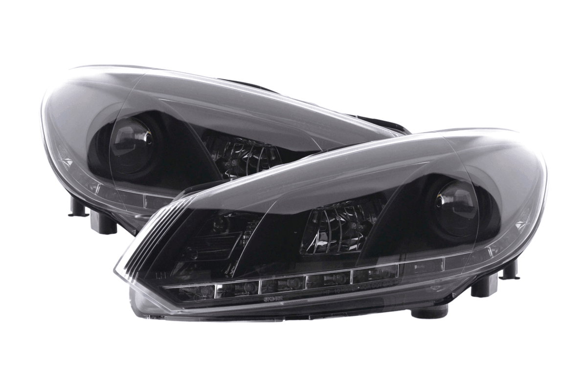 Volkswagen Golf 6 Black LED Headlights with Daytime Running Lights (2008-2014)