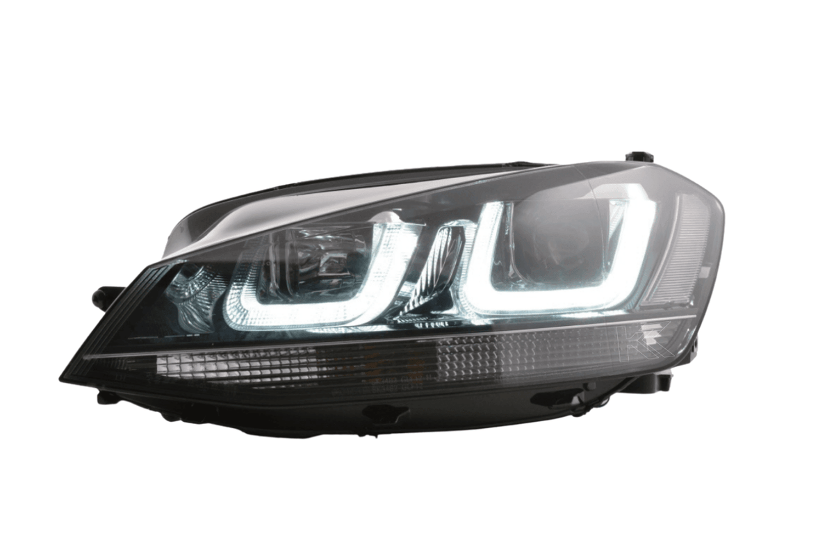 Volkswagen Golf Mk7 Black LED Headlights - R Style Black (12-17)