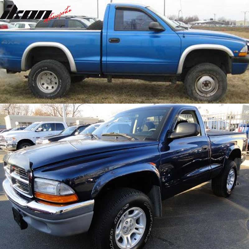 1997-2004 Dodge Dakota 2Dr Tape On Smoke 2PCS Window Visors Acrylic