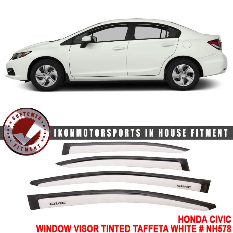 2012-2015 Honda Civic 4 Door Sedan Tape on Window Visors Shade Acrylic